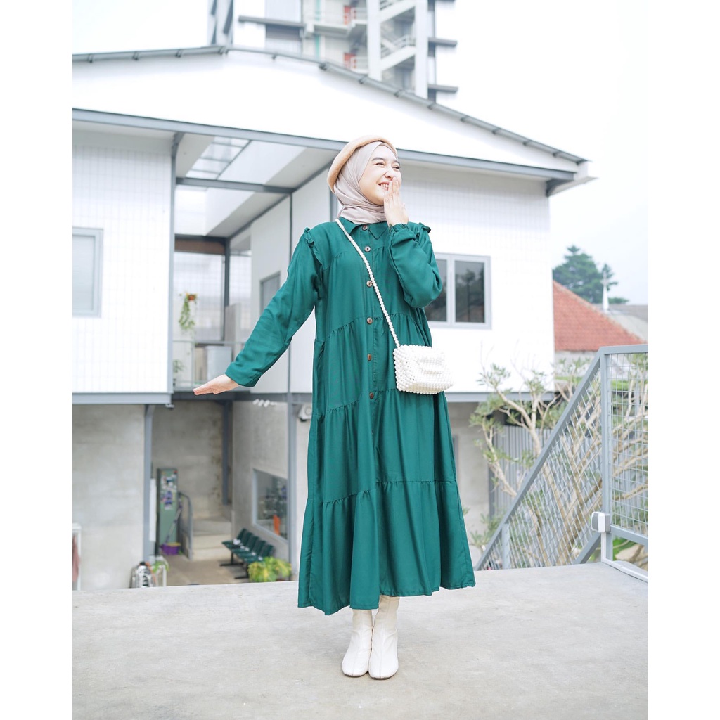 BERLYN DRESS - DRESS WANITA - KOREAN STYLE - PAKAIAN MUSLIM