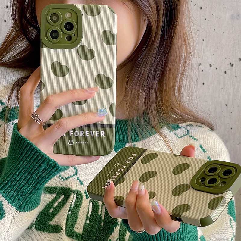 Case Bahan Kulit Domba Warna Hijau Matcha Untuk Iphone 13 Pro Max Iphone12 Pro 11 6s 7 8 Plus Xr XS