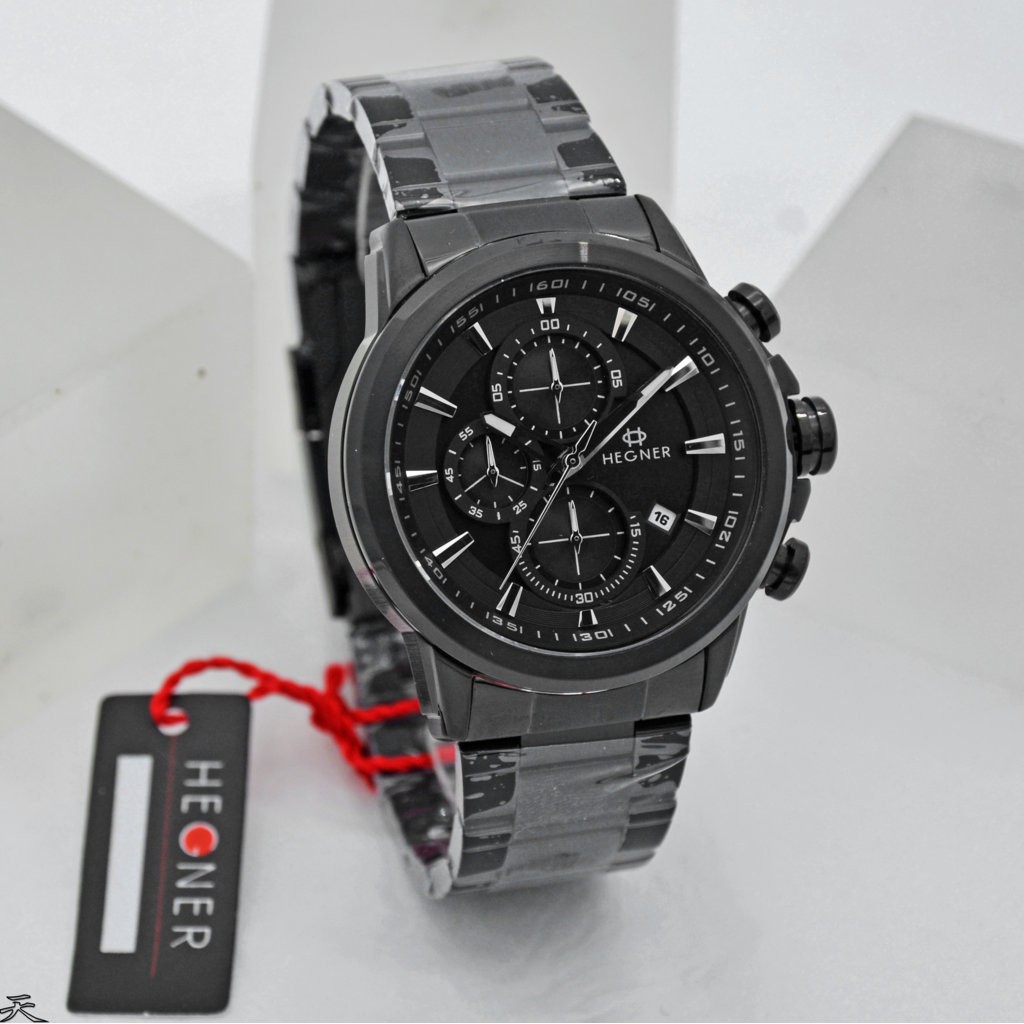 Jam Tangan Pria Hegner 5011 Rantai Stainless Chrono Aktif Original Garansi 1 Tahun