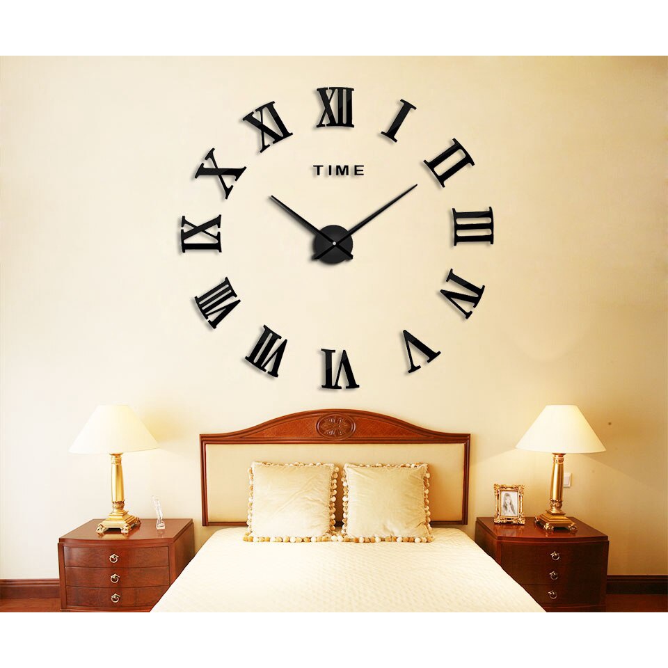 Hiasan dinding Jam dinding unik 150CM Hitam Gold Silver Jam dinding jumbo