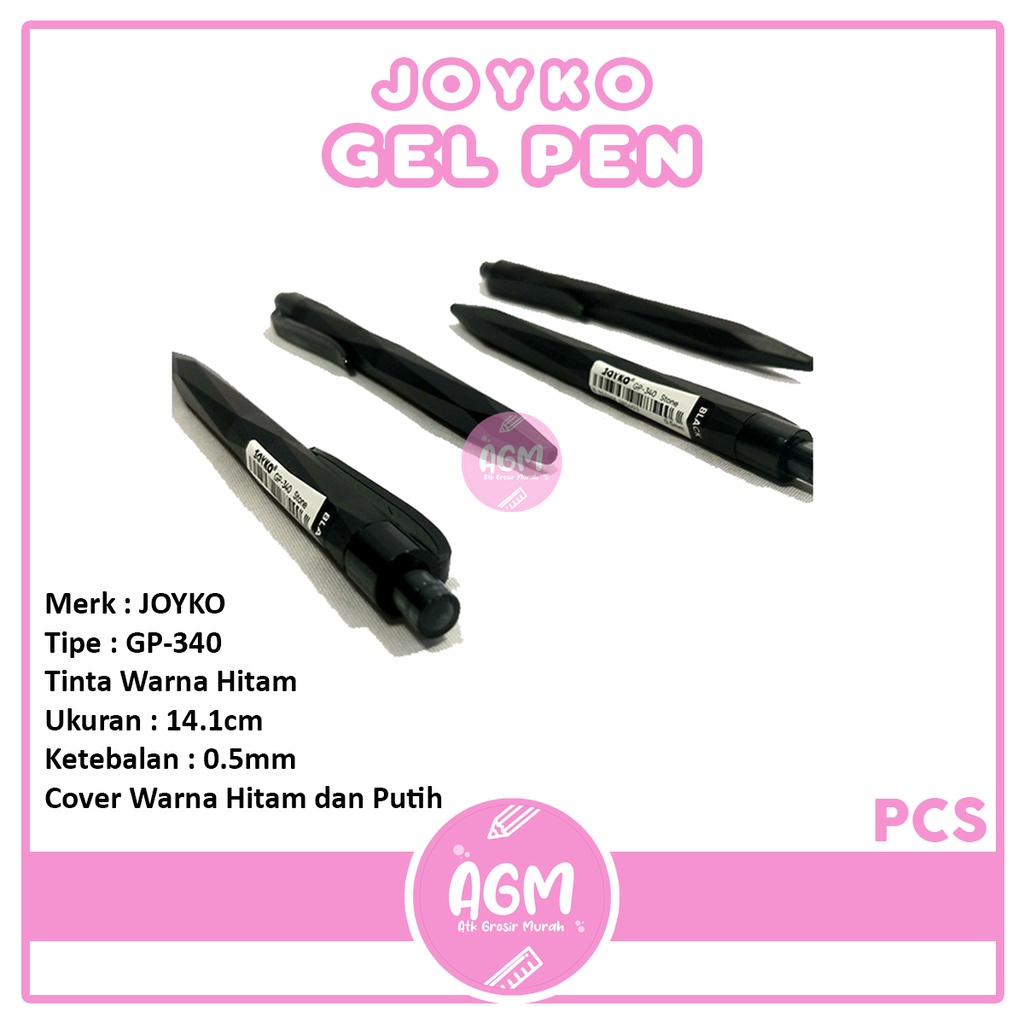 

PULPEN GEL PEN MERK JOYKO TIPE GP-340 RETRACTABLE 0.5mm JUAL PER PCS