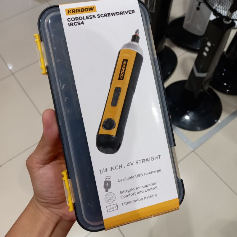 Krisbow cordless screwdriver obeng recharge