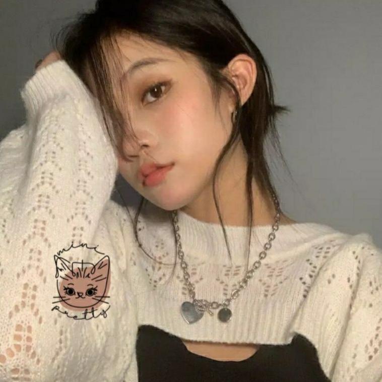 YUNA OUTER | CROP TOP OUTER RAJUT | CARDIGAN RAJUT LENGAN BALON | Outer crop rajut wanita Cardigan r