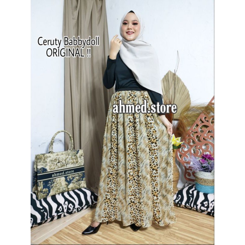 MAXY SKIRT PLEATED LEOPARD/ROK PLISKET LEOPARD MACAN/ROK PLISKET CERUTY ORIGINAL/AHMED STORE