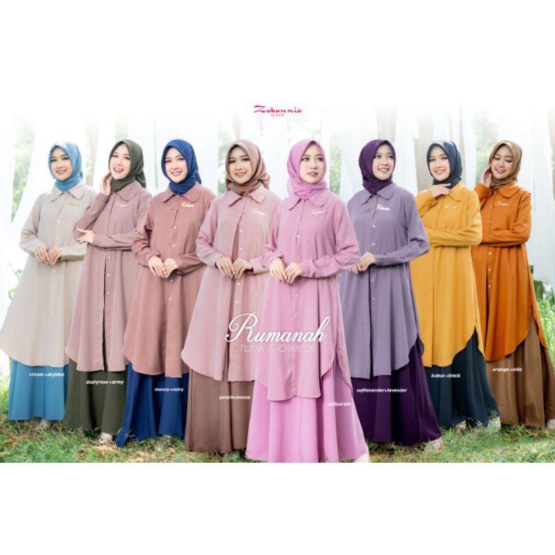 RUMANAH TUNIK & OVERALL BY ZABANNIA GAMIS SET BRANDED