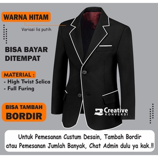 Jual JAS ALMAMATER HITAM LIS PUTIH MURAH, / SERAGAM SEKOLAH / JAS ...