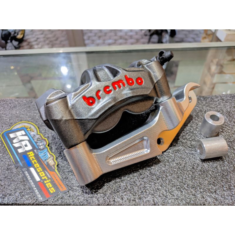 kaliper brembo M50 pith 100 set breket CNC pnp skok ninja R RR disc 300 320mm