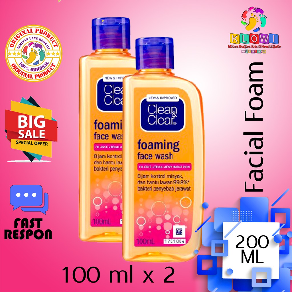 (ISI 2) - Clean And Clear Facial Wash 100 Gr / Kosmetik Wajah / Pembersih Wajah / Sabun Muka