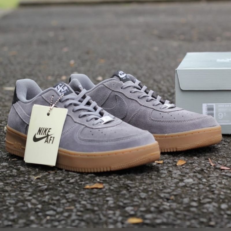 Sepatu Air Force 1 Low Grey Sol Gum High Quality / Sneakers Pria