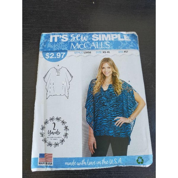 Pola Jahit Atasan McCall's L9456