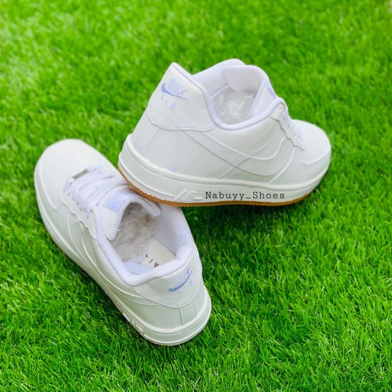 sneakers nk3 a1r forc3 1 one putih sol gum model tali sepatu pria &amp; wanita dewasa sporty kasual trendy