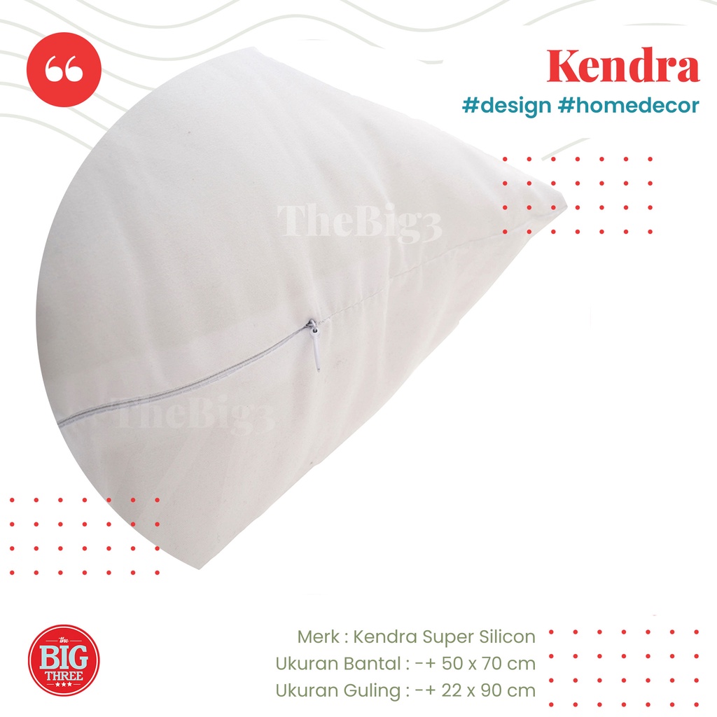 KENDRA Bantal / Guling Silikon - Soft Pillow Bolster - Super SIlicon grade AAA Tidur Kepala Economy