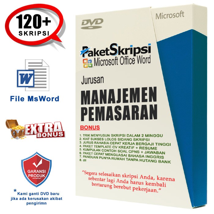 Kumpulan Skripsi Manajemen Pemasaran Sudah Dalam Bentuk File Microsoft Word Gampang Di Copy Paste Shopee Indonesia