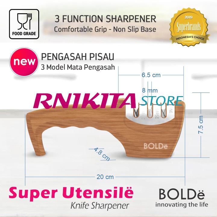 BOLDe KNIFE SHARPENER - Pengasah Pisau 3 Fungsi