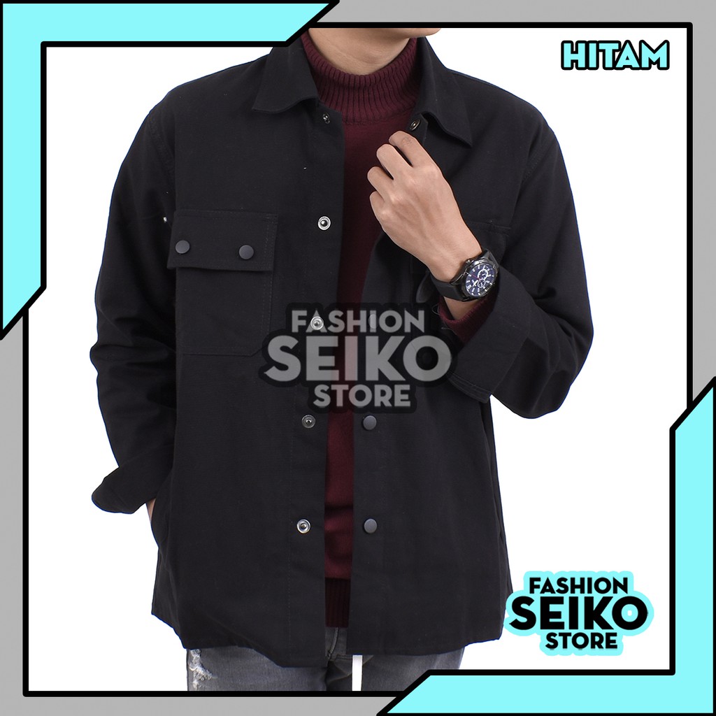 Jaket Kanvas / Semi Parka / Field jacket  - 2 pocket -green army maroon navy gold hitam