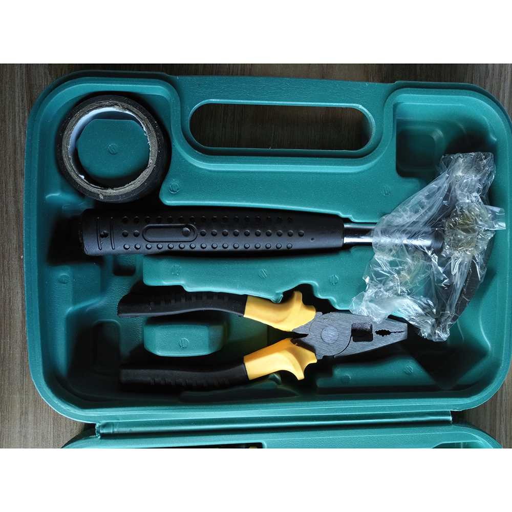 TOOL BOX Set Alat Perkakas Lengkap Palu Tang Obeng Cutter Meteran 8 in 1