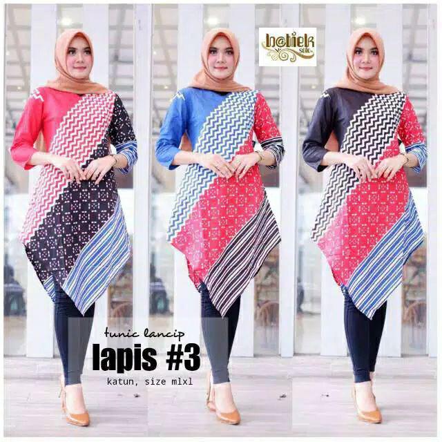 Tunic Lancip Lapis #3 Tunik Batik Cantik Warna Warni Seragaman Batik Kerja Wanita Murmer Modern