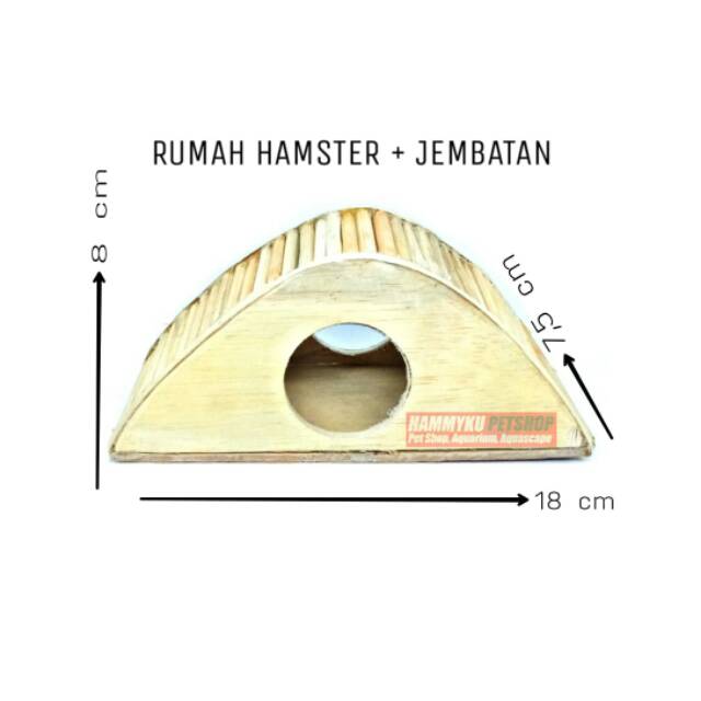 MAINAN HAMSTER KAYU - RUMAH HAMSTER + JEMBATAN