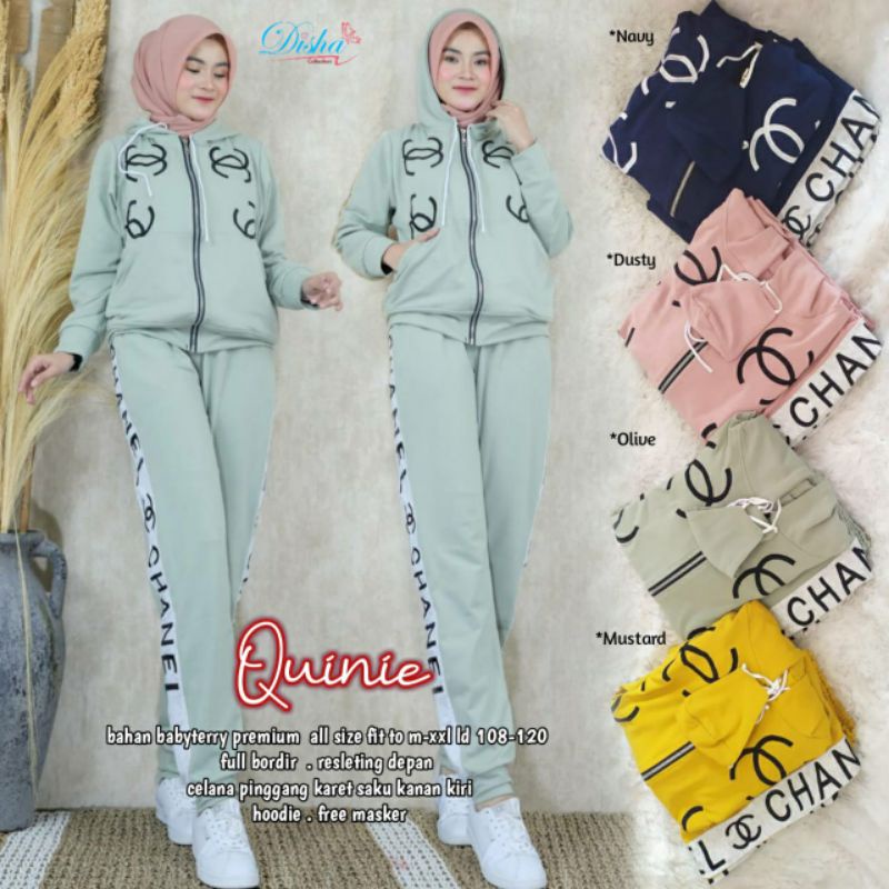 Quinie Set By DISHA | Setelan Wanita | Hijab Sport | Jilbab Sport
