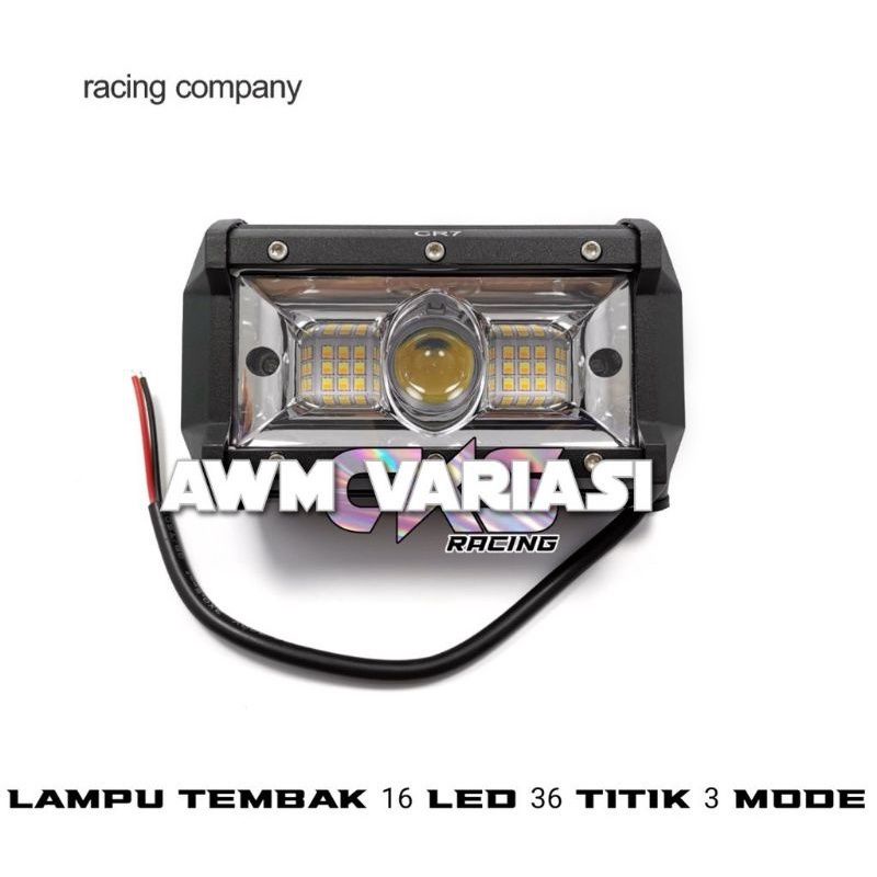 Lampu Tembak Sorot LED 36 Mata Plus 1 LED Bar Putih Kuning