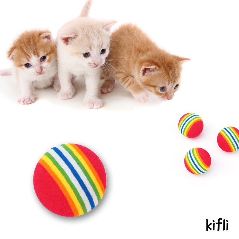 Pet Cat,Puppy Toy Ball,Rainbow Mengunyah Bola,Interaktif Tumbuh Gigi Mainan Menyenangkan