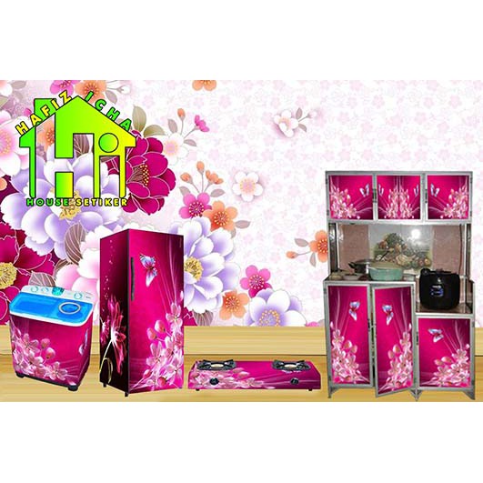 1 paket stiker : kulkas, mesin cuci dan kompor gas + rak piring