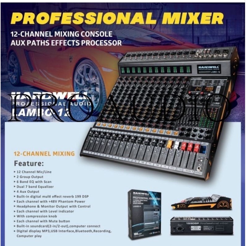 Mixer Audio 12 channel Hardwell Lambo 12 Original