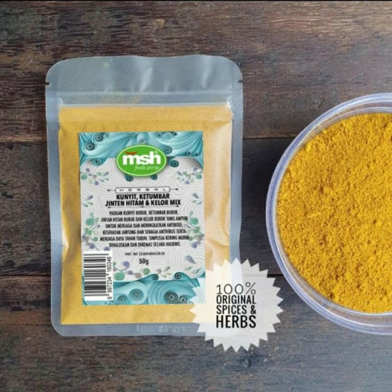 

Kunyit , Ketumbar, Jinten hitam Dan Kelor Mix 50gr