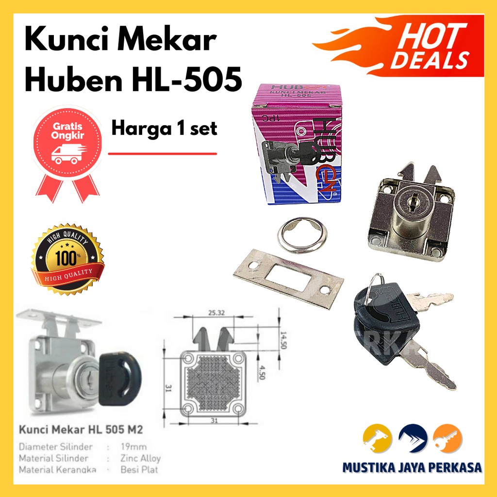 Kunci Laci Mekar HL 505 HUBEN Lemari Pintu Furniture