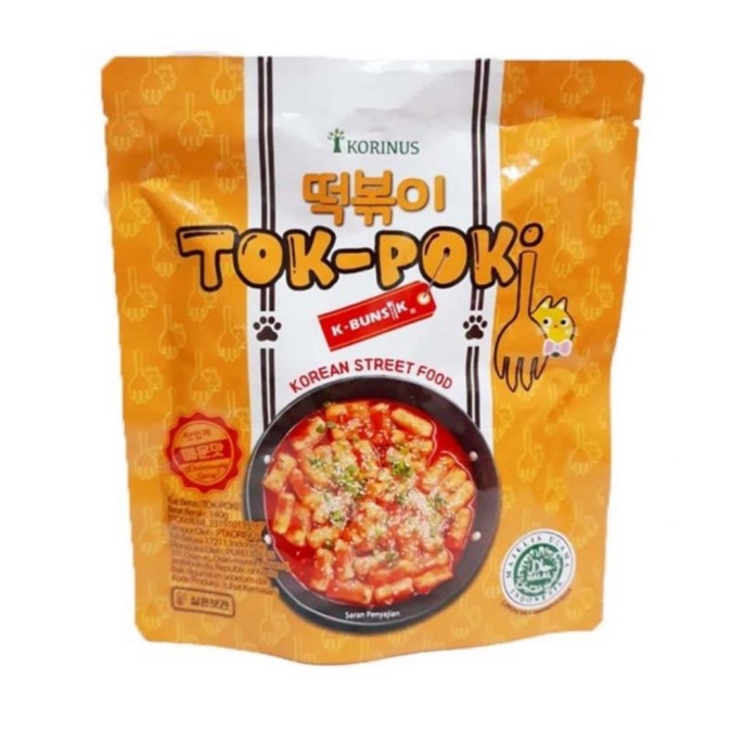 

Korinus Bunsik Tok-Poki 140 gr Tteokbokki / Toppoki Pedas instan Halal MUI (Kue Beras Korea).