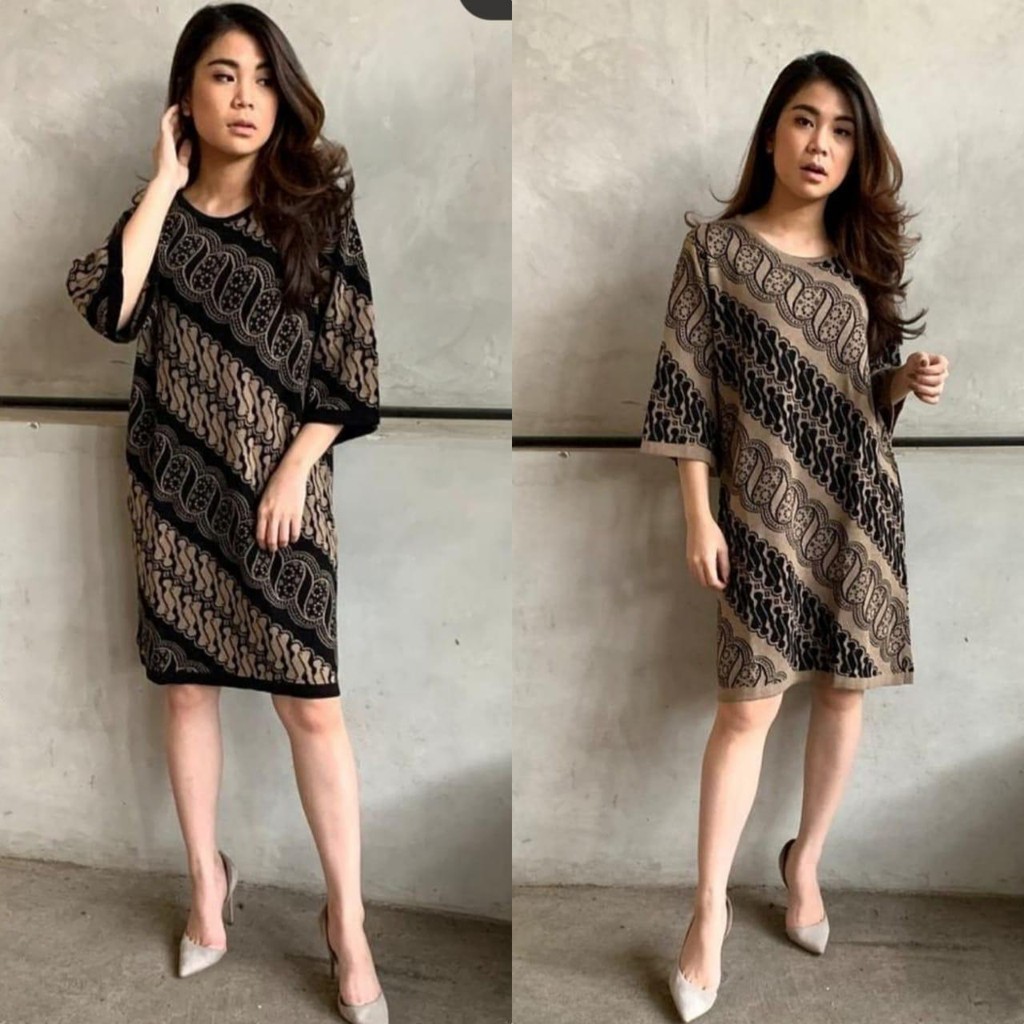 dres batik miring model fashion korea