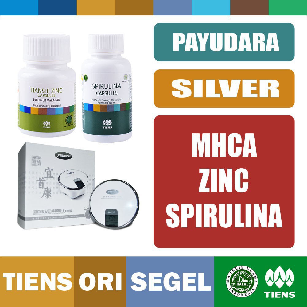 Tiens Tianshi PAKET PEMBESAR / PENGENCANG PAYUDARA SILVER | MHCA + Zinc + Spirulina