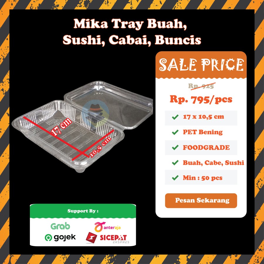

DA Tray Mika Sushi / Mika Sushi / SSC5 1 Pack Isi 50Pcs