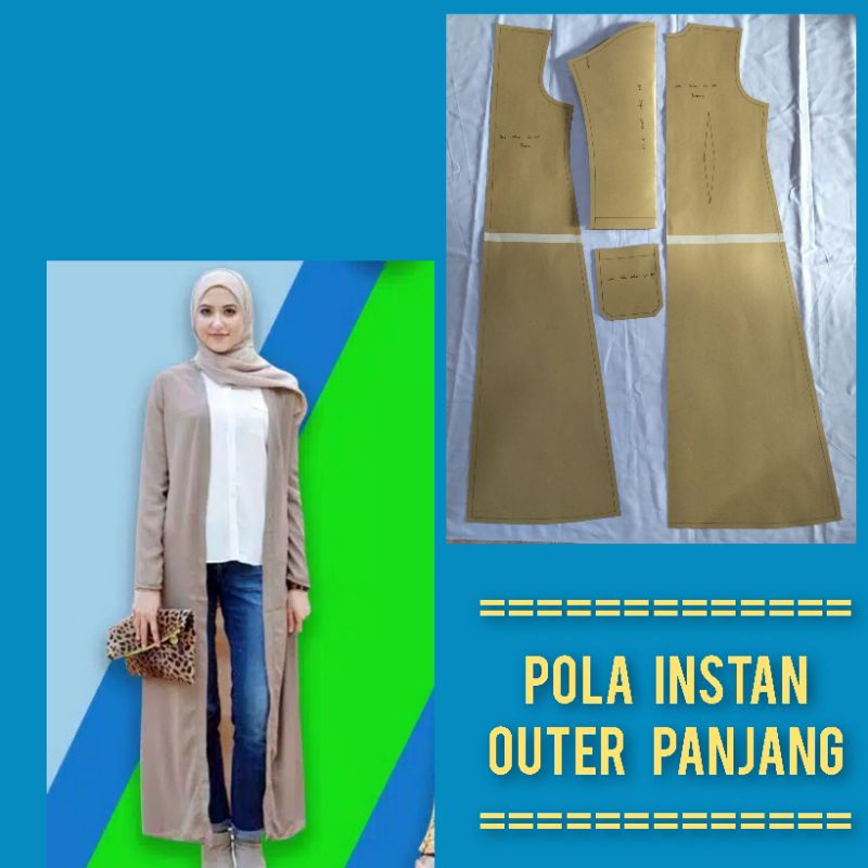 Pola baju instan Outer Panjang LD 100, LD 110, LD 120, pola jiplak - pola sdh di potong - pola sdh a