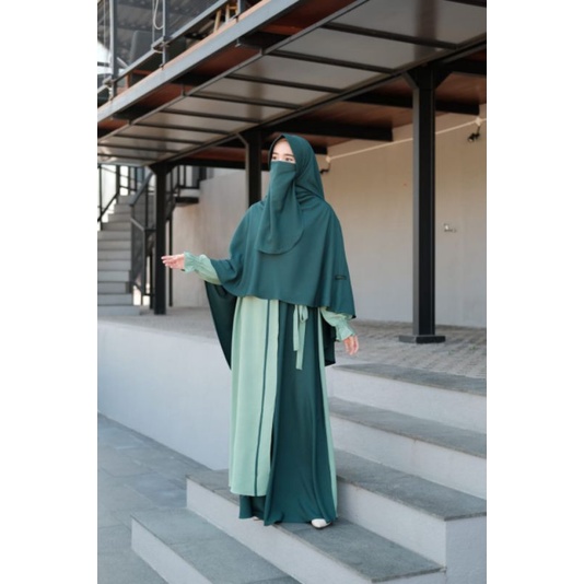 Fatimah Set Mumtaz | Gamis set khimar | gamis kombinasi