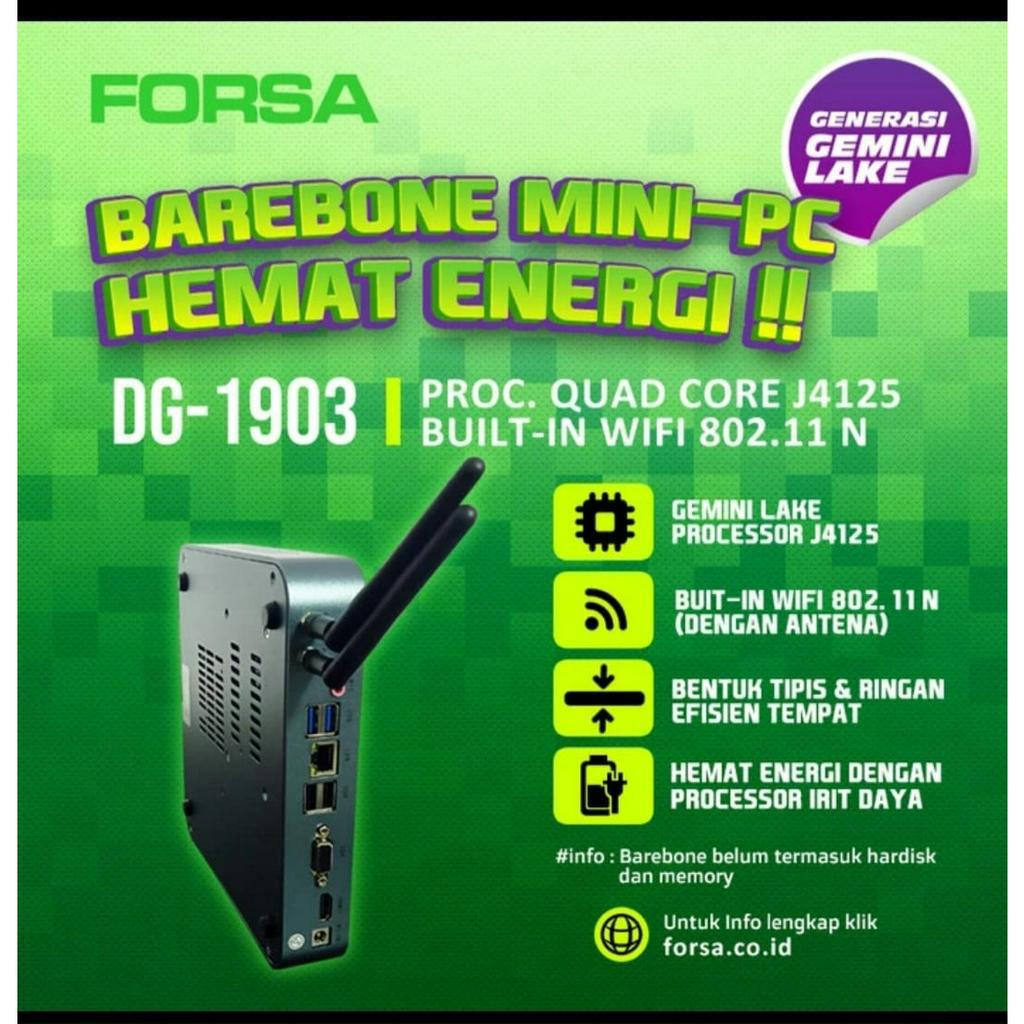 MINI PC ITX FORSA DG 1903 Intel Quad Core Cel J-4125 2GHz