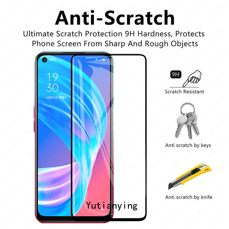 Pelindung Layar Tempered Glass 2 In 1 Untuk Oppo A15 A15S A54 Reno 5 A53 2020 Reno 4f F11 A1K A9 A5 A31 2020 Reno 4 A92 A52 A7 A12 A5S A3S A12E A37 F9 9d