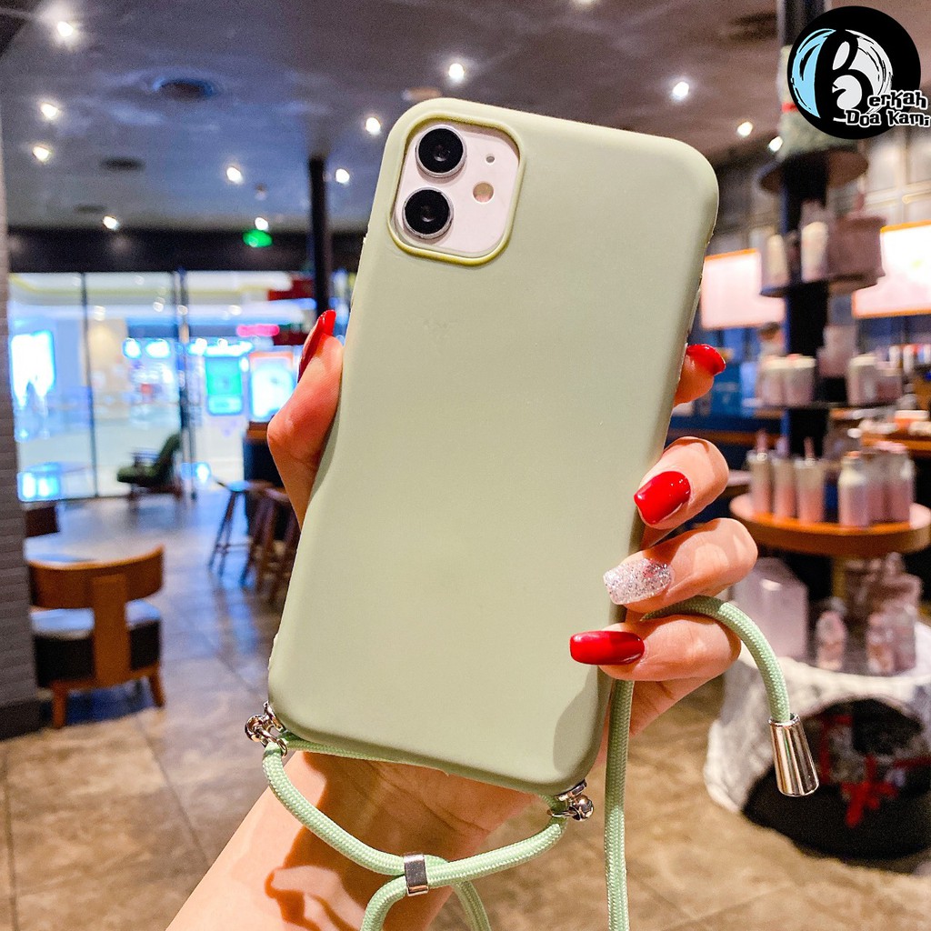 Softcase Slingcase Tali Lanyard Candy Oppo A3s A33w Neo 9 A37 9 A57 A39 A71 A83 F1S A59 BDK1450-KACANG IJO