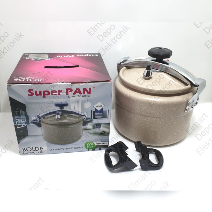 Presto cooker Super pan BOLDE 12 liter / panci presto granite