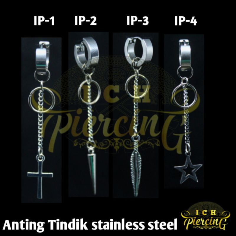 IP-AI [ TERLARIS ] ANTING TINDIK RUMBAY MODEL GANTUNGAN ALA PRIA KOREA / ANTING BTS 4 VARIASI