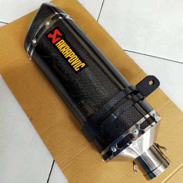 Silencer Knalpot Akrapovic Carbon Kevlar Plus Bracket Dan DB Killer Pangsit