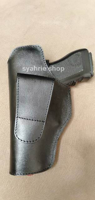 Holster sarung pistol pinggang kulit asli glock hs9 baretta dll