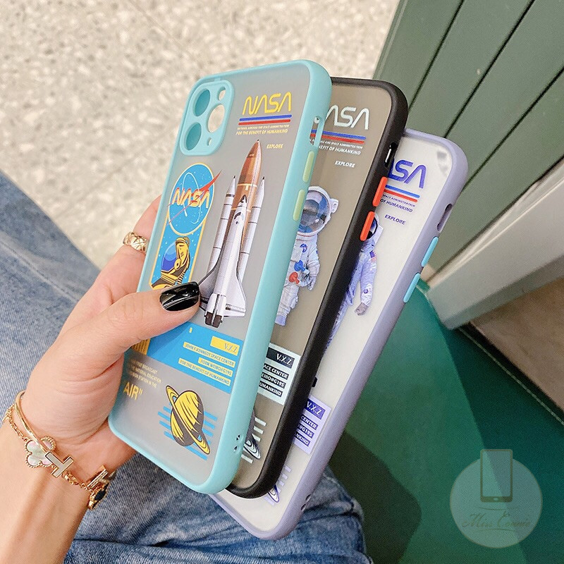 Casing Oppo Reno 5 Reno 4 F A54 A15 A15s A92 A53 2020 A3s A5 2020 A9 2020 A11 A1k A5s A11K A12 A33 2020 A7 A52 A72 A31 2020 F9 F9pro F11 Vivo Y30 Y50 Y15 Y12 Y17 Y30i Narzo20 Camera Protection Tide Brand NASA Skin Feel Phone Case-7