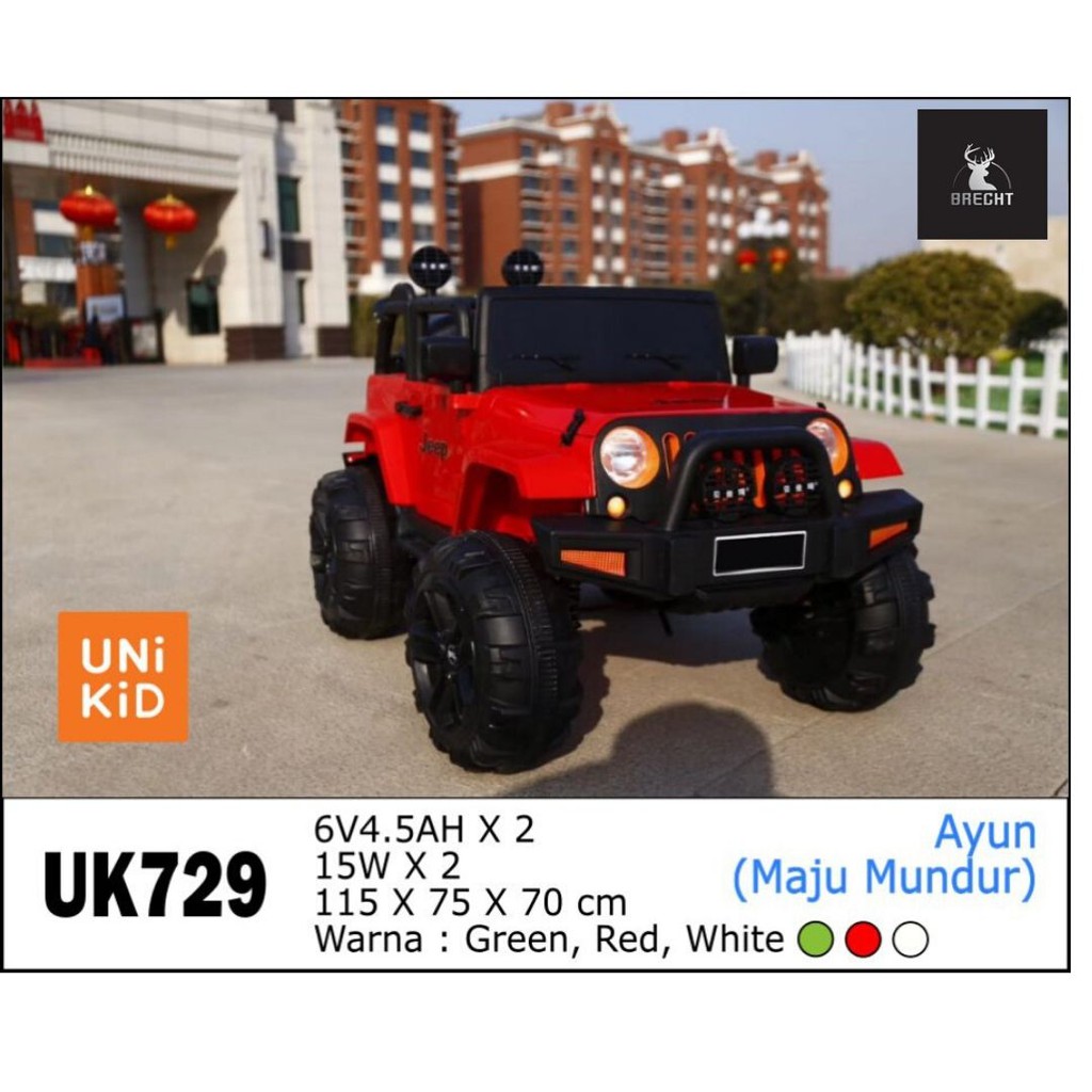 Mainan Mobil Aki Anak Jeep Rubicon Unikid UK-729 (Khusus JNE Trucking)