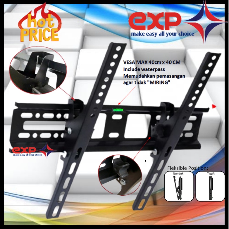 Garansi COCOK!! Bracket TV POLYTRON 32&quot; s/d 55&quot; Waterpas adjustable position