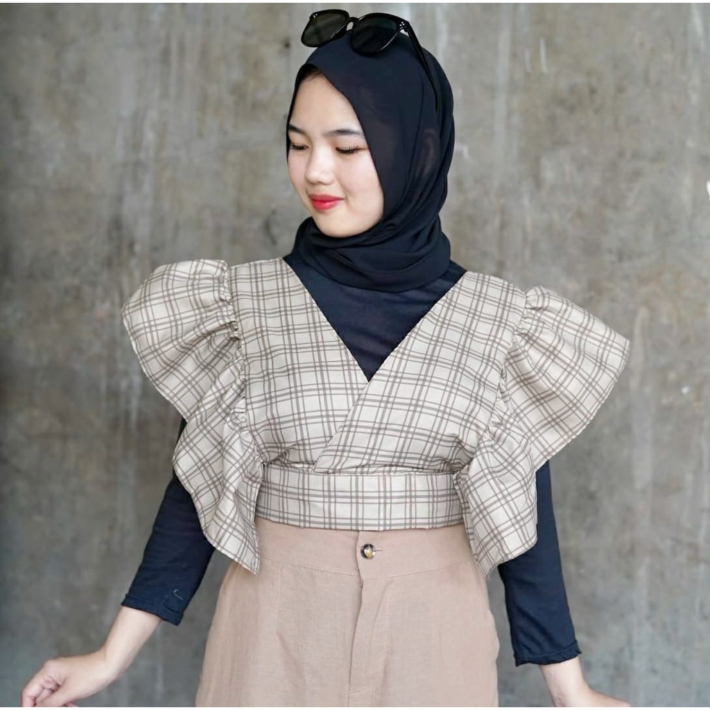 BEFAST - ZFS OOTD Outer RIKANE / DARARI KOREAN CUTE TOP / Cardi Outer / Pakaian Outer Perempuan / Outer Keluaran Terbaru 2022 / Cardi Motif Kotak-Kotak / OOTD Kekiniaan Remaja Wanita / Trendy