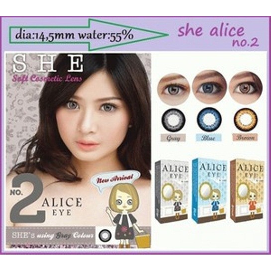 wa234 PRODUK TERLARIS Softlens Alice eye no 2 / Soft lens Alice Eye number 2 Water 55% KOREA