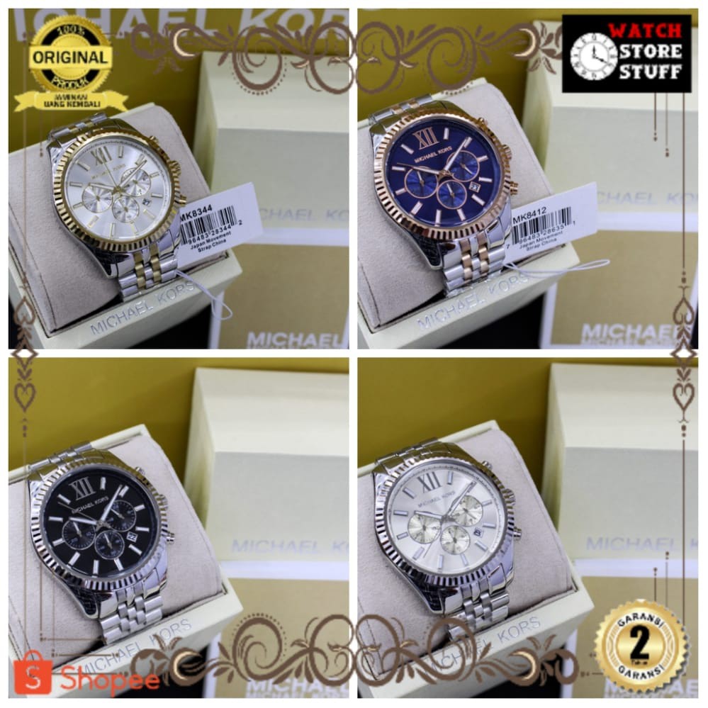 JAM TANGAN PRIA WANITA | RANTAI | KULIT | KARET | MURAH | PRIA MICHAEL KORS LEXINGTON [MK 8405 MK 86