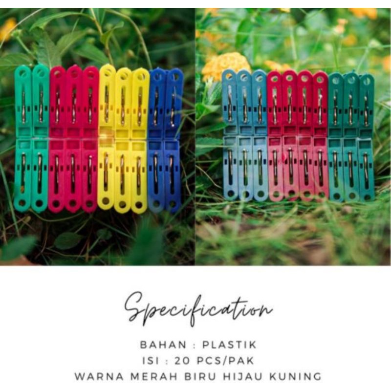PENJEPIT BAJU / JEPITAN BAJU / JEPITAN BAJU WARNA WARNI / JEPITAN BAJU MURAH ISI 20 PCS