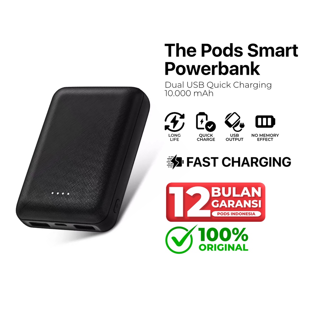 New Hedset SMART Powerbank Dual USB Quick Charging 10.000 mAh / 2.1A for IOS IPhone Android by Hedse